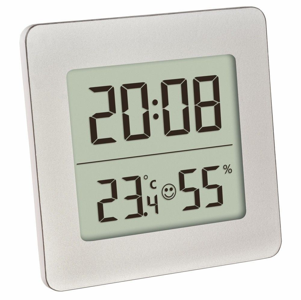 Digitální teploměr s vlhkoměrem a hodinami TFA 30.5038.54, bílý